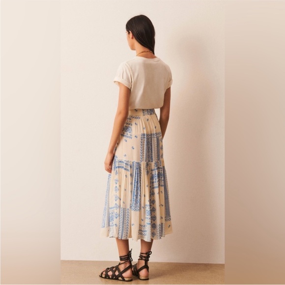 NWT Madison d’Amelie Blue & Cream Two Piece Top & Skirt Set - Picture 7 of 9